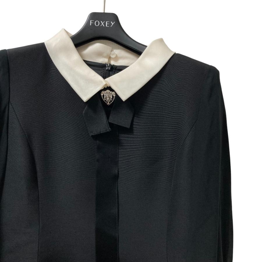FOXEY（フォクシー） 美品 ブローチ付き レイヤード ドレスワンピース