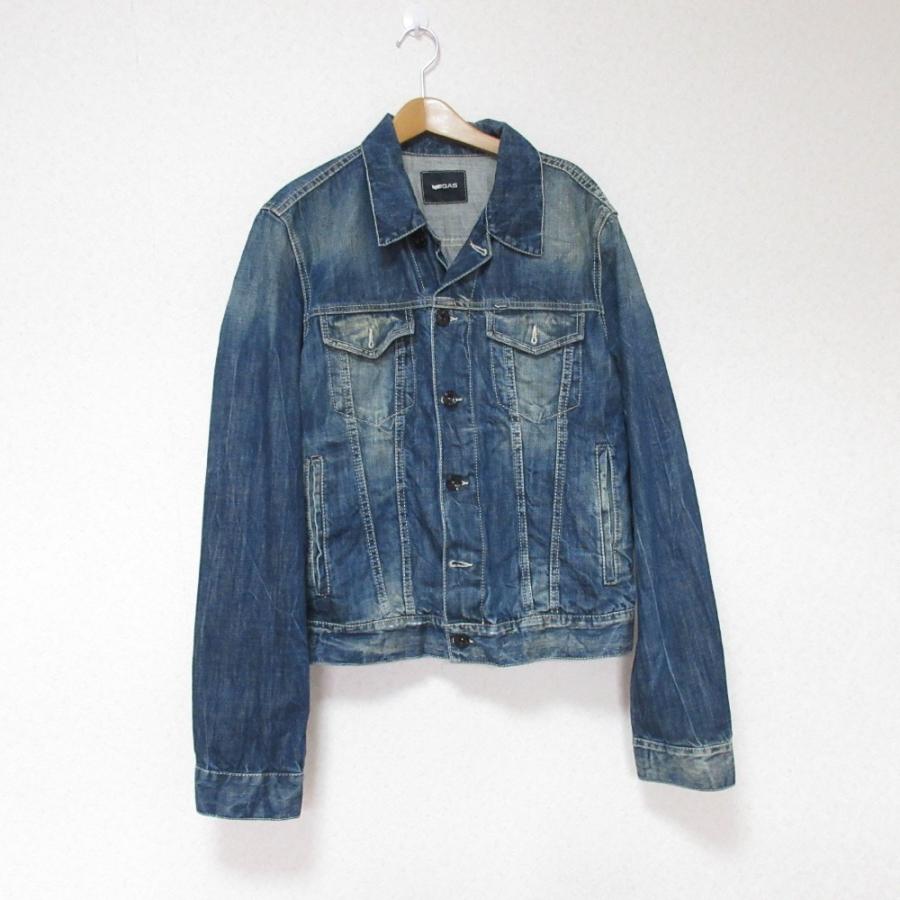 GAS（ガス） 美品 ダメージ加工 デニムジャケット Gジャン ブルゾン L