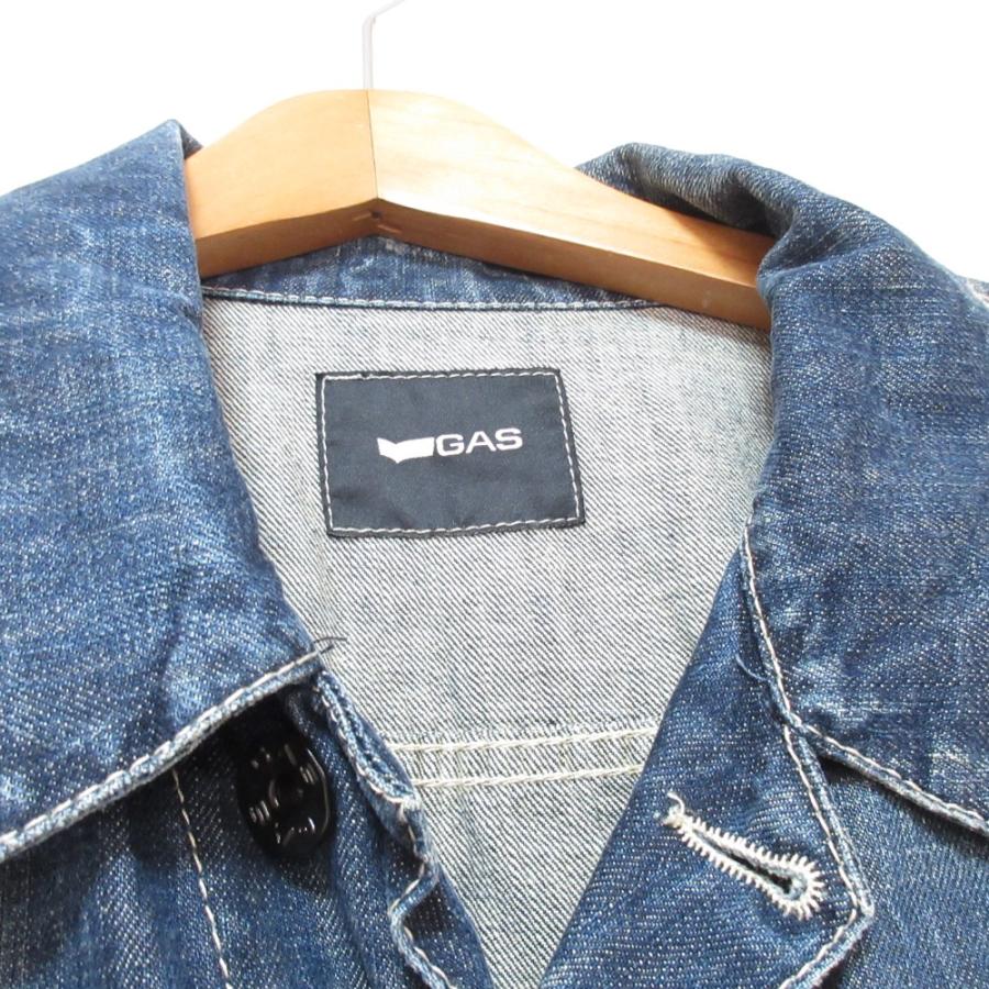 GAS（ガス） 美品 ダメージ加工 デニムジャケット Gジャン ブルゾン L 