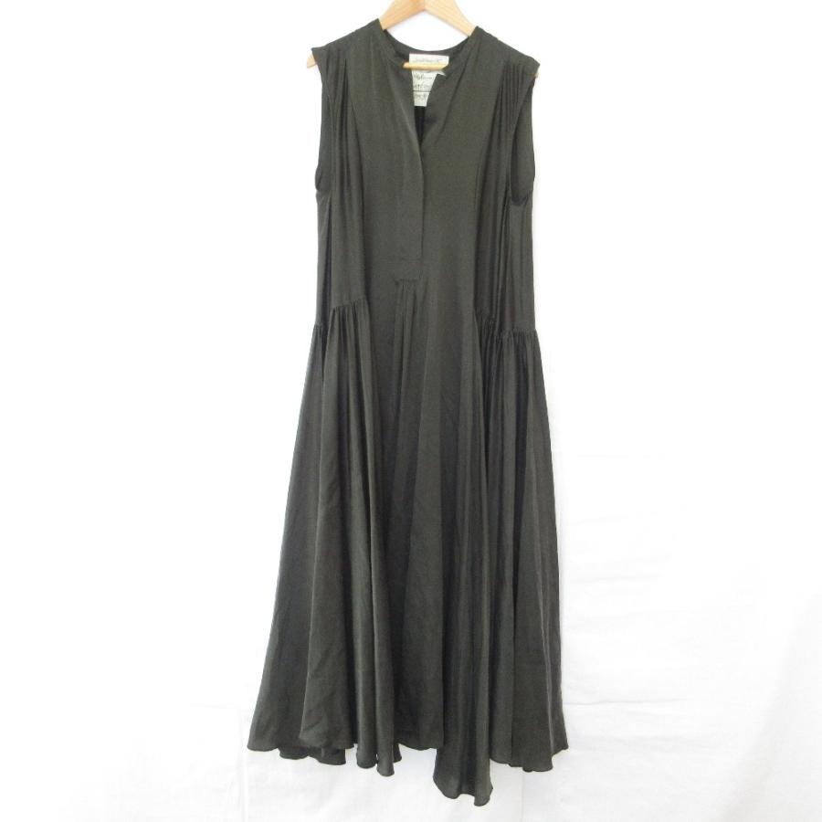 chaos カオス サンディングシルクワンピース ノースリーブ Chaos（カオス） 良品 サンディングシルク ノースリーブ フレア