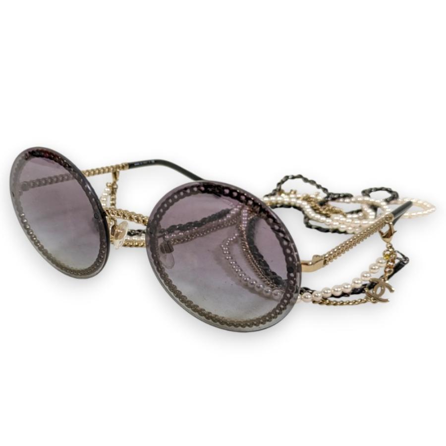CHANEL（シャネル） 良品 ラウンド サングラス チェーン グラスコード