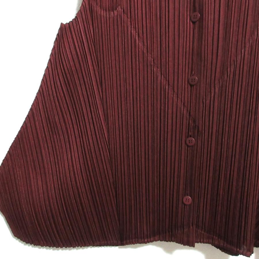 美品 24AW PLEATS PLEASE プリーツプリーズ SOLAR FLARE ベスト PP43JJ481 サイズ3 ボルドー レディース 古着 中古 USED PLEATS PLEASE（プリーツ プリーズ） 美品 24AW PLEATS PLEASE SOLAR