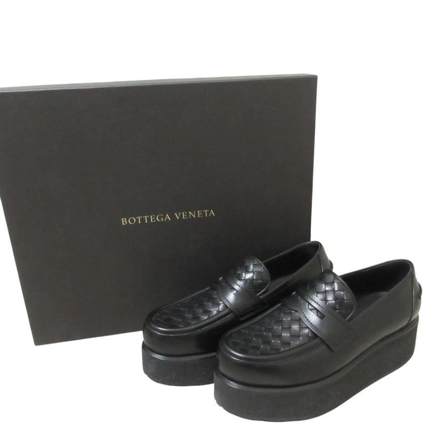 美品 BOTTEGA VENETA ボッテガヴェネタ イントレチャートレザー 厚底