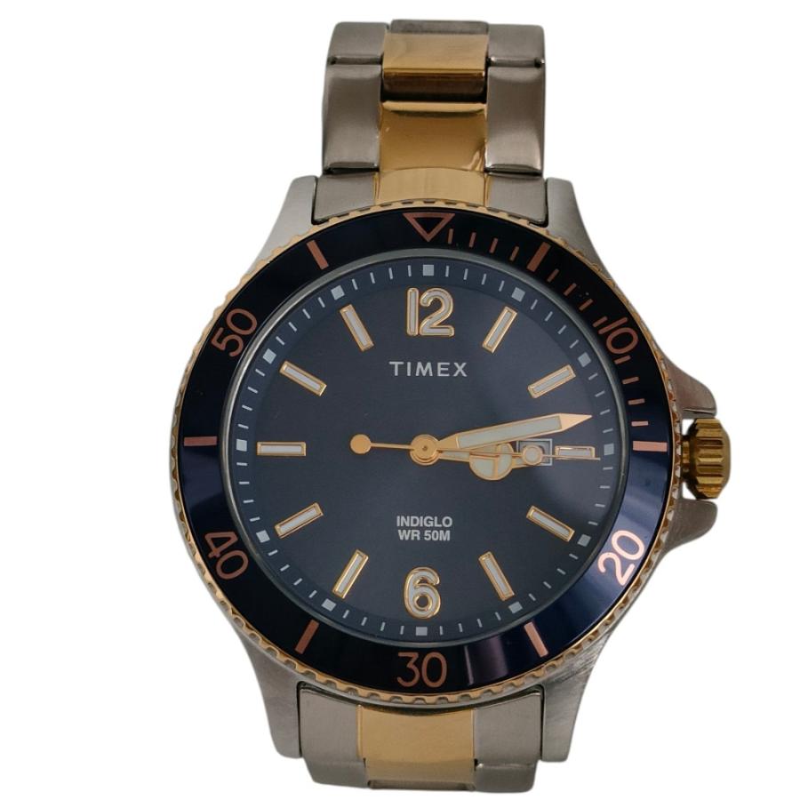 美品 TAMEX タイメックス ツートン ステンレススチール Harborside 42mm クオーツ腕時計 TW2R64700 シルバーカラー ゴールドカラー  メンズ 古着 中古 USED TIMEX（タイメックス） 美品 TAMEX ツートン ステンレススチール