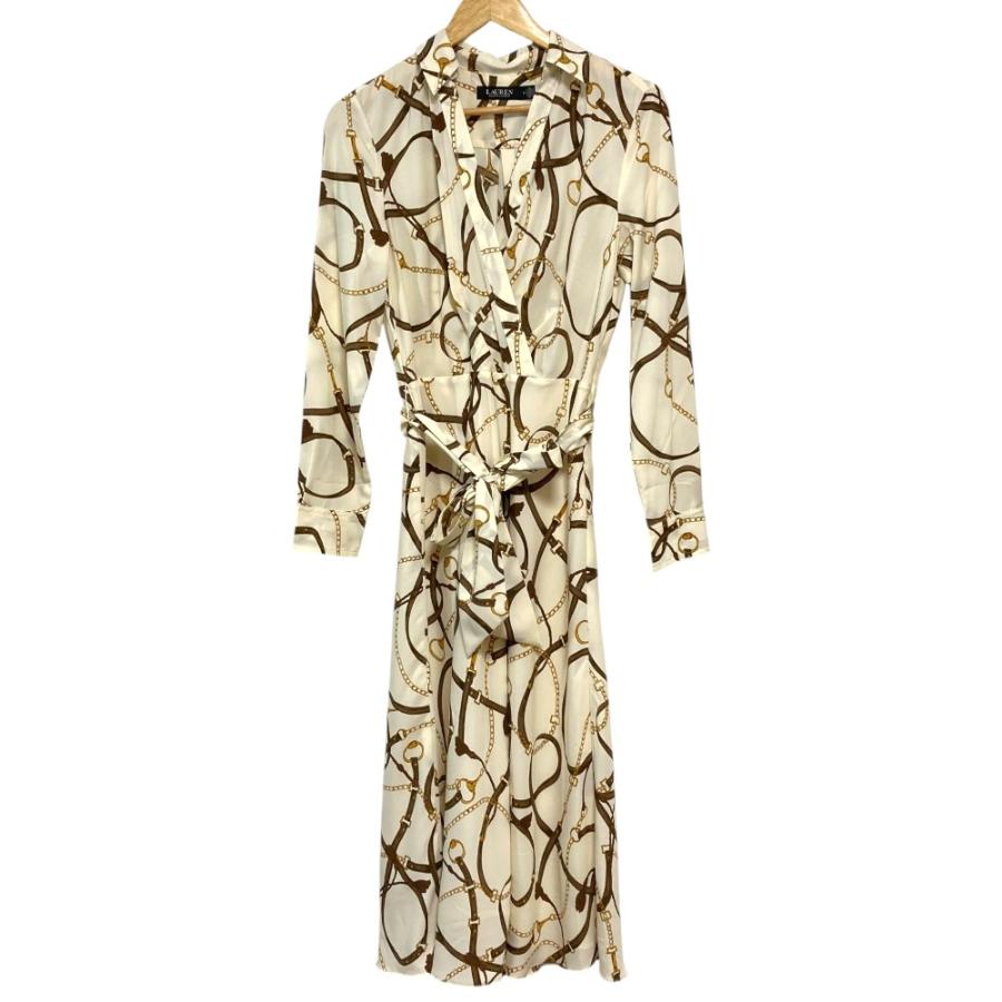 美品✨ローレンラルフローレン　千鳥格子　カシュクール　ワンピース　ロング　ベルト 美品 Lauren Ralph ローレンラルフローレン ベルトプリント ロング