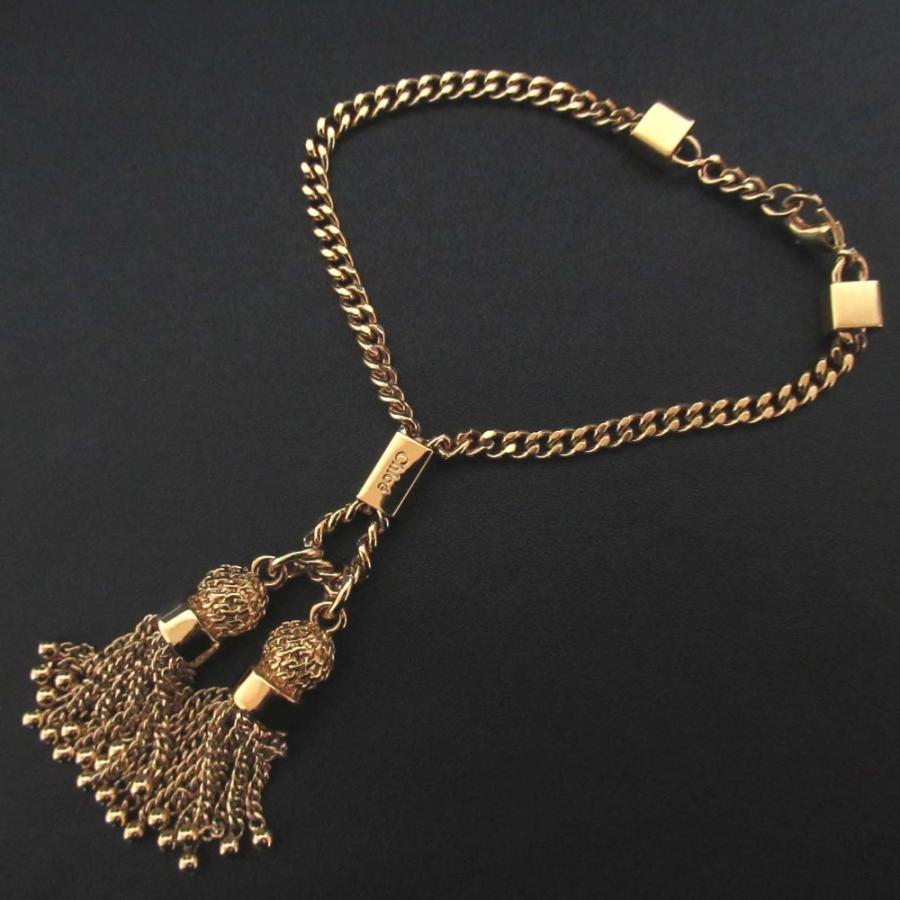 Chloe（クロエ） 美品 タッセル チェーンブレスレット ゴールドカラー