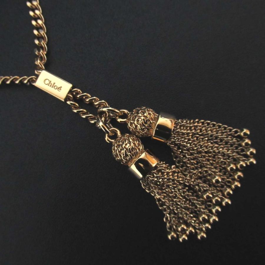 Chloe（クロエ） 美品 タッセル チェーンブレスレット ゴールドカラー 