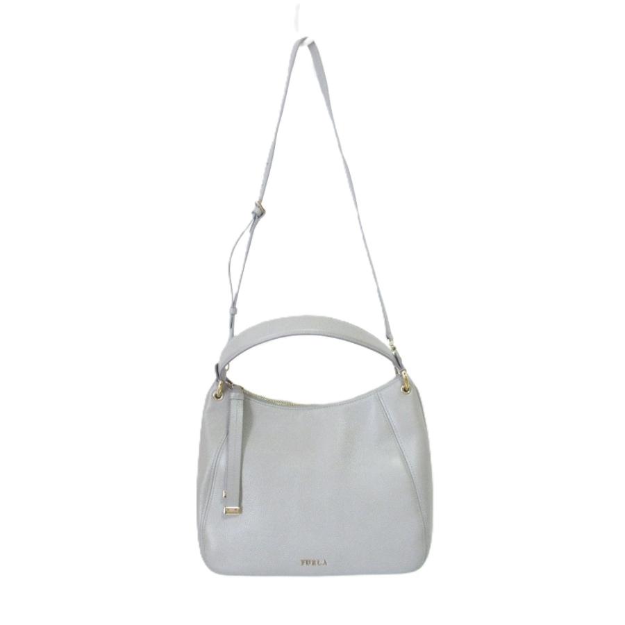 FURLAシエナホーボー 2way レザーハンドバッグ/ショルダーバック グレー 極美品 人気 FURLA フルラ シエナ 2way ショルダーバッグ ハンドバッグ