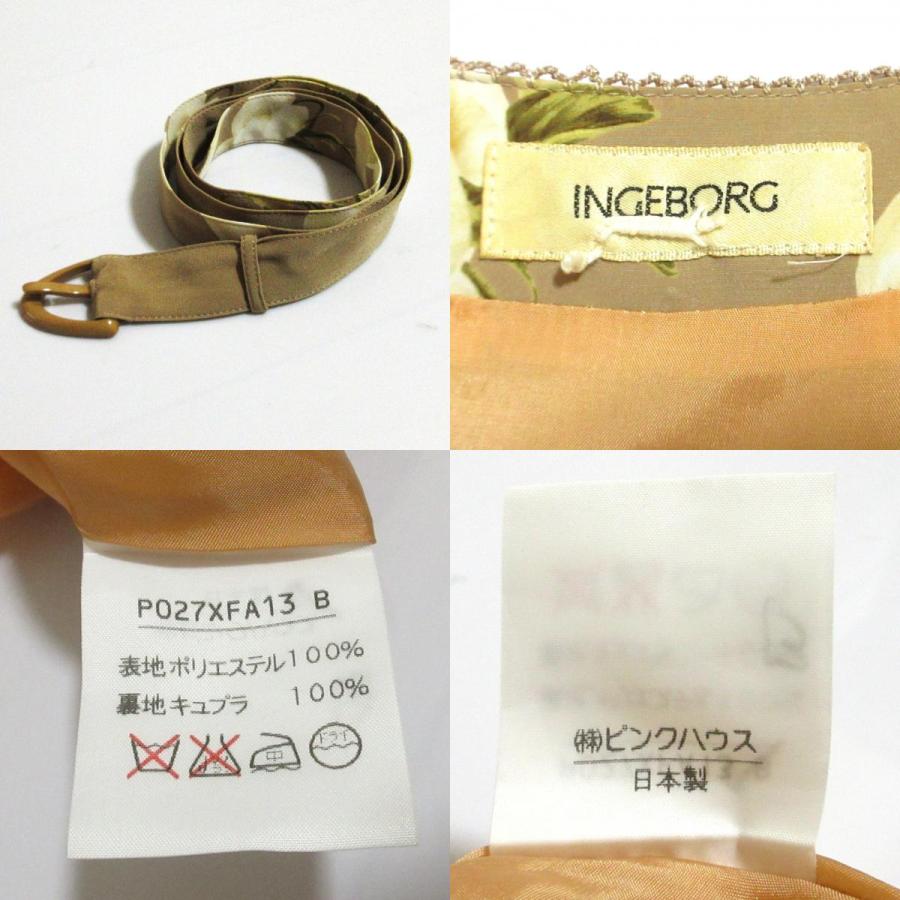 INGEBORG（インゲボルグ） 良品 フラワープリント リボン 七分袖