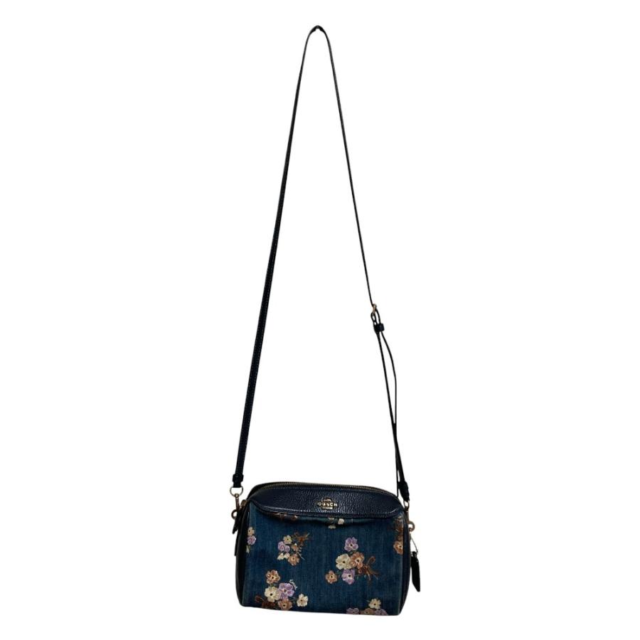 COACH（コーチ） 良品 フラワー柄 デニムショルダーバッグ 91450