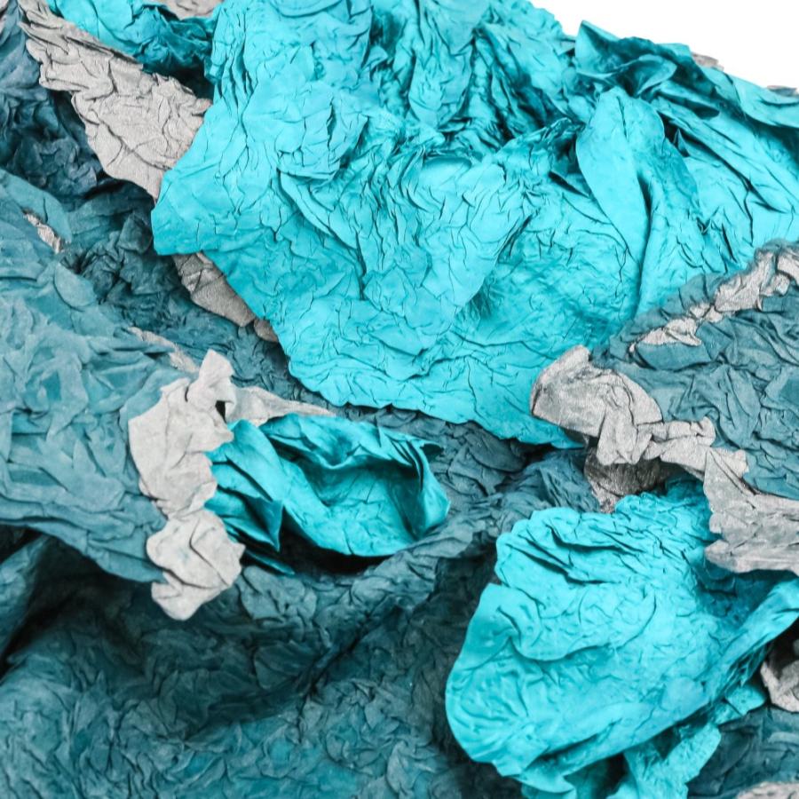 美品 ISSEY MIYAKE イッセイミヤケ シワ加工 レイヤード ワンピース IM94-FJ920 サイズM グリーン レディース 古着 中古_8