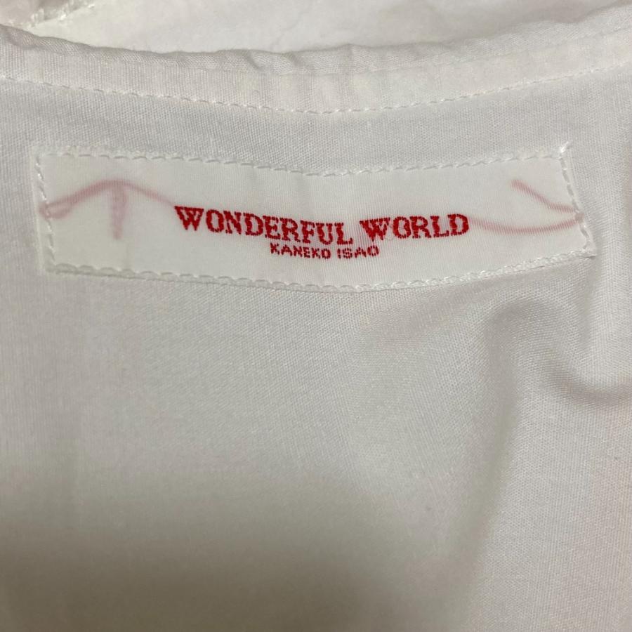 美品 WONDERFUL WORLD ワンダフルワールド フリルカラー レース シャツ