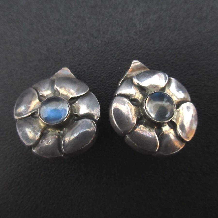 Georg Jensen（ジョージ ジェンセン） 美品 ムーンストーン フラワー 