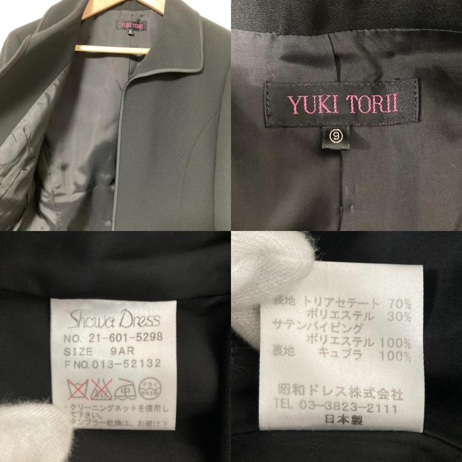 美品 YUKI TORII ユキトリイ ジャケット ワンピース アンサンブル フォーマル セットアップ 9ARサイズ ブラック レディース 古着 中古 USED YUKI TORII（ユキ トリヰ） 美品 ユキトリイ ジャケット ワンピース