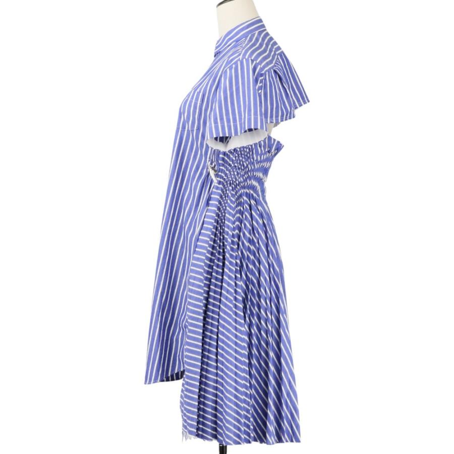 sacai（サカイ） 良品 バックオープン カットオフ ストライプシャツ