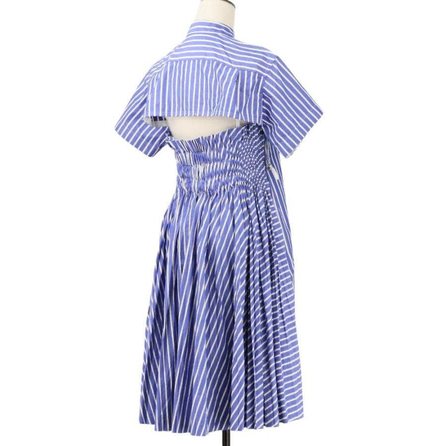 sacai シャツ　ドレス　トップス　ワンピース22-06035 sacai（サカイ） 良品 バックオープン カットオフ ストライプシャツ