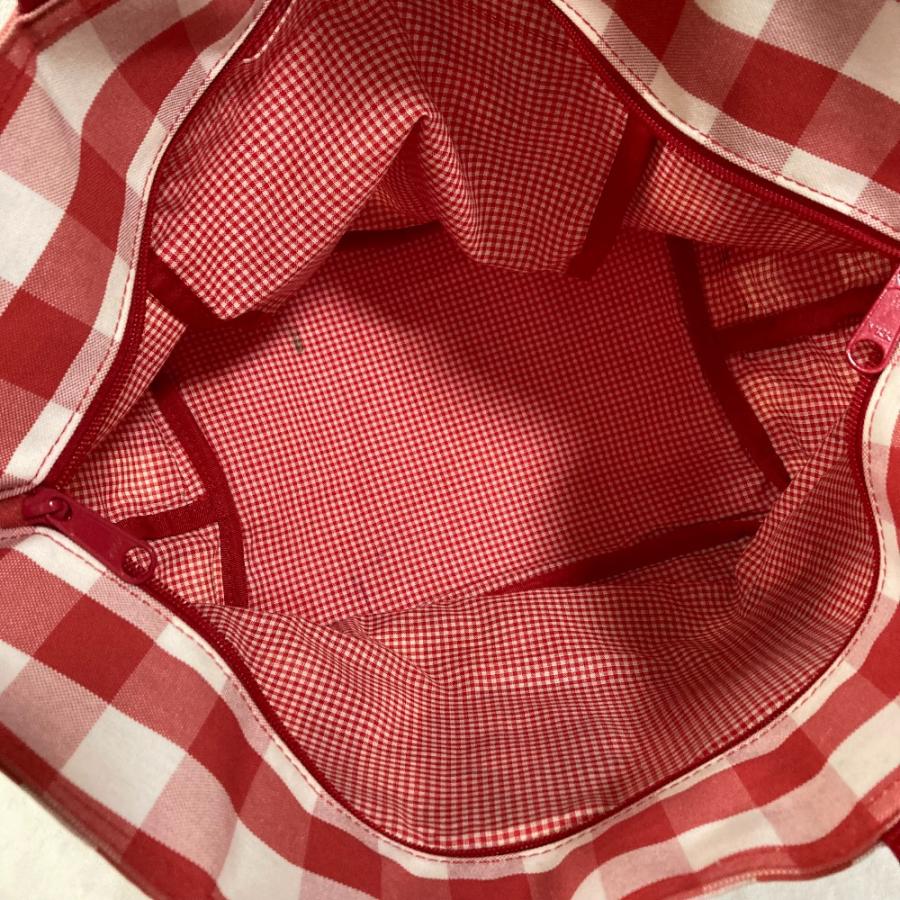 良品 Familiar ファミリア 70周年限定 ギンガムチェック トートバッグ