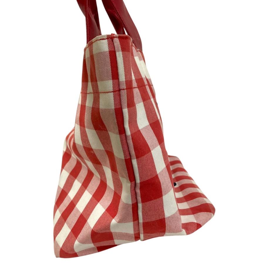 良品 Familiar ファミリア 70周年限定 ギンガムチェック トートバッグ