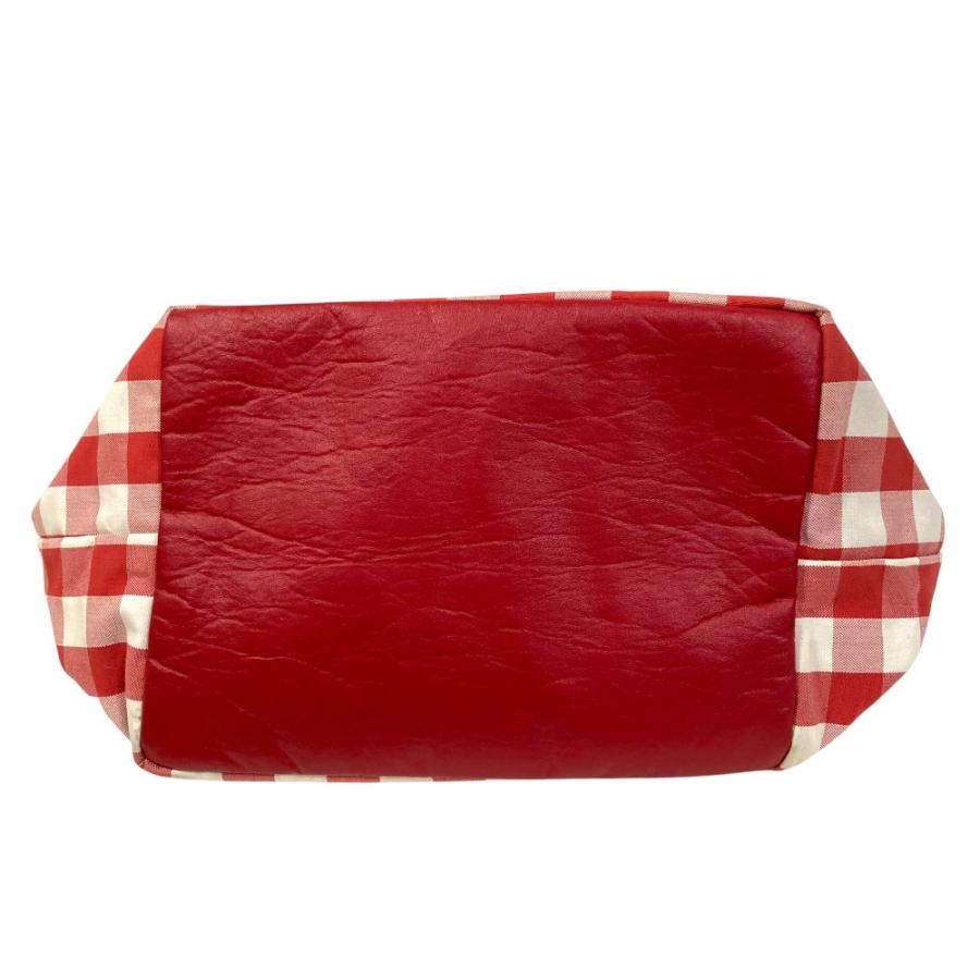 良品 Familiar ファミリア 70周年限定 ギンガムチェック トートバッグ