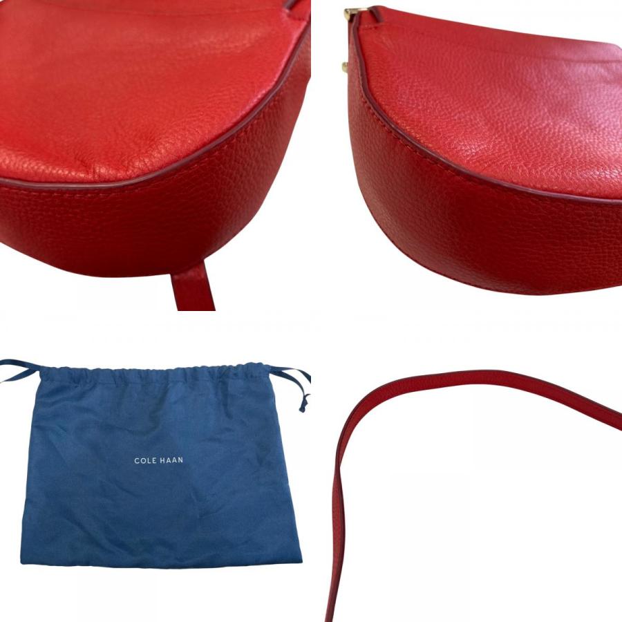 COLE HAAN（コールハーン） 美品 レザー ショルダーバッグ レッド