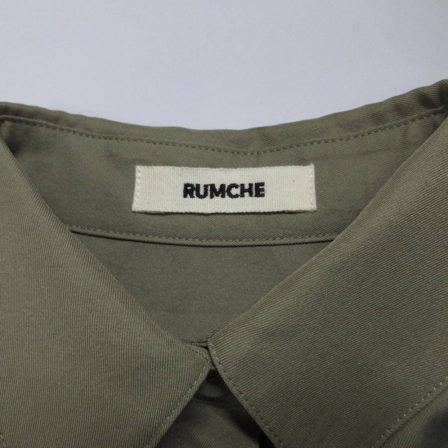 RUMCHE ラムシェ 長袖 ロング シャツワンピース サイズF カーキ 