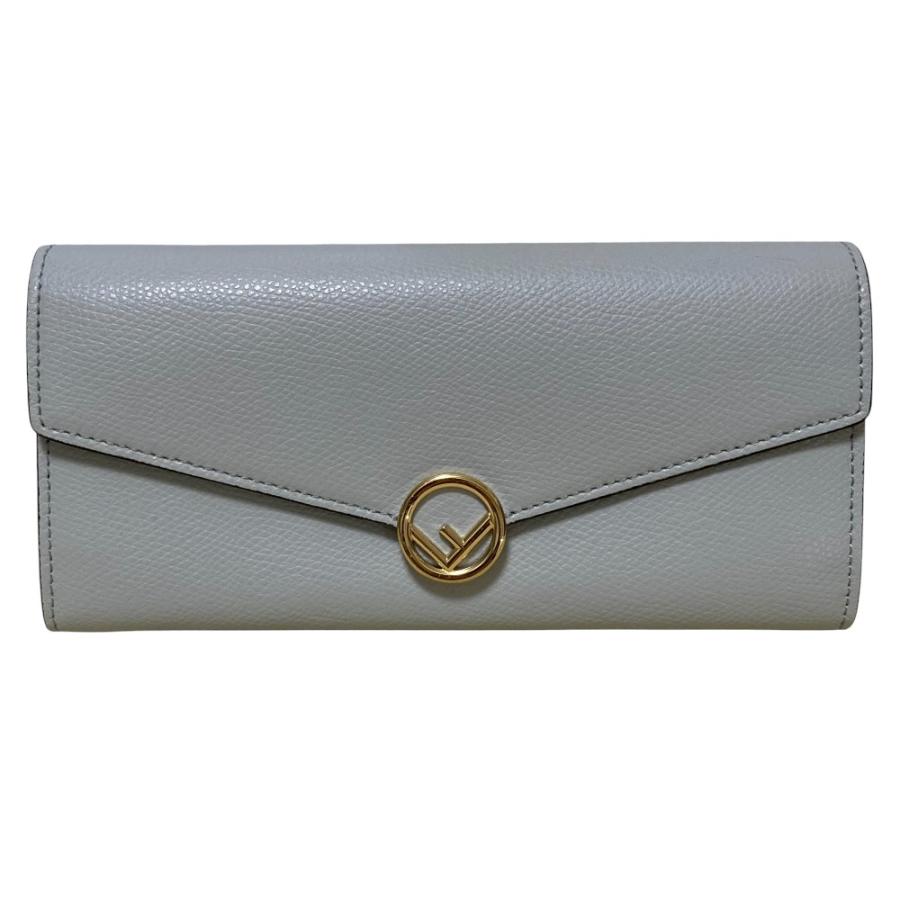 美品 FENDI フェンディ エフ イズ フェンディ コンチネンタルウォレット 長財布 ライトグレー レディース 古着 中古 USED FENDI（フェンディ） 美品 エフ イズ コンチネンタルウォレット 長財布