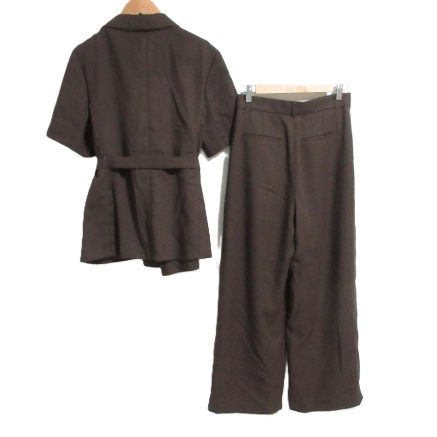 良品 25AW ANAYI アナイ リネンライクビエラ 半袖 ジャケット パンツ 2点セット セットアップ 38 36サイズ ブラウン レディース 古着 中古 USED ANAYI（アナイ） 良品 25AW ANAYI リネンライクビエラ 半袖 ジャケット