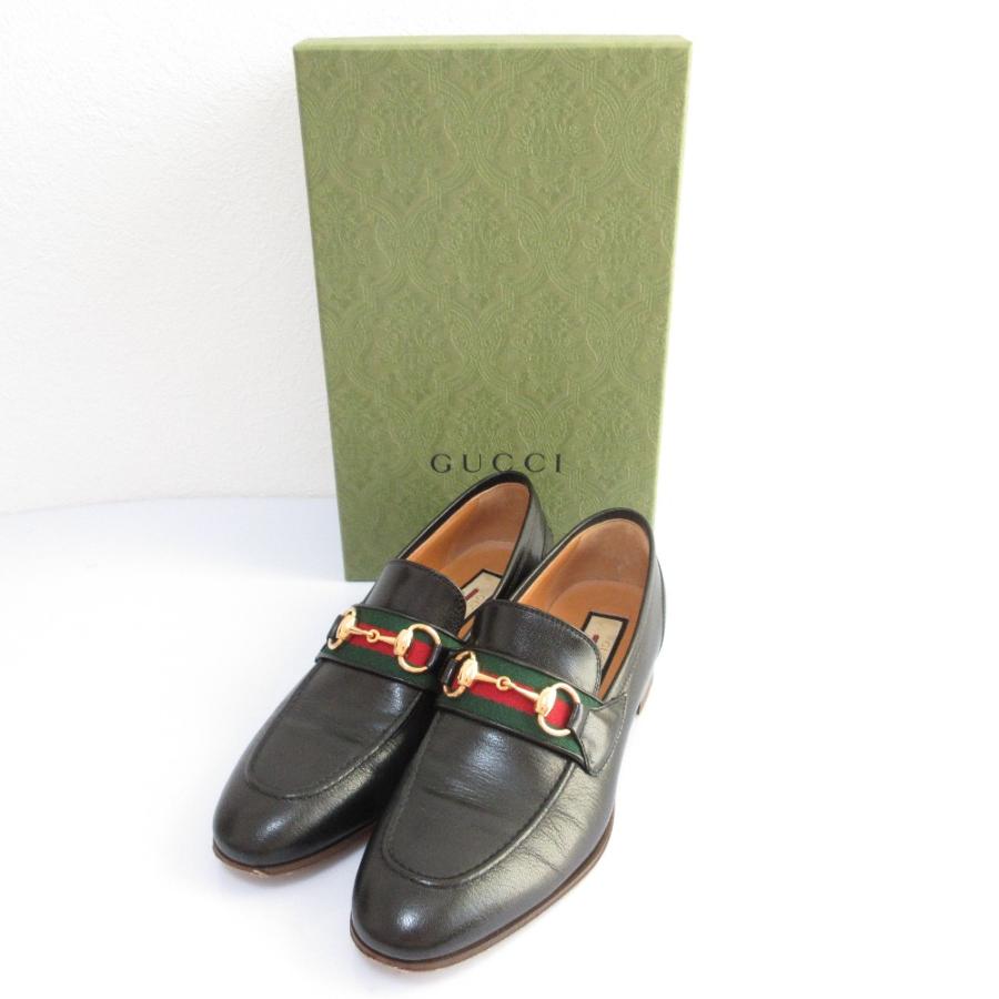 GUCCI（グッチ） 良品 ウェブライン ヒール付き ビットローファー