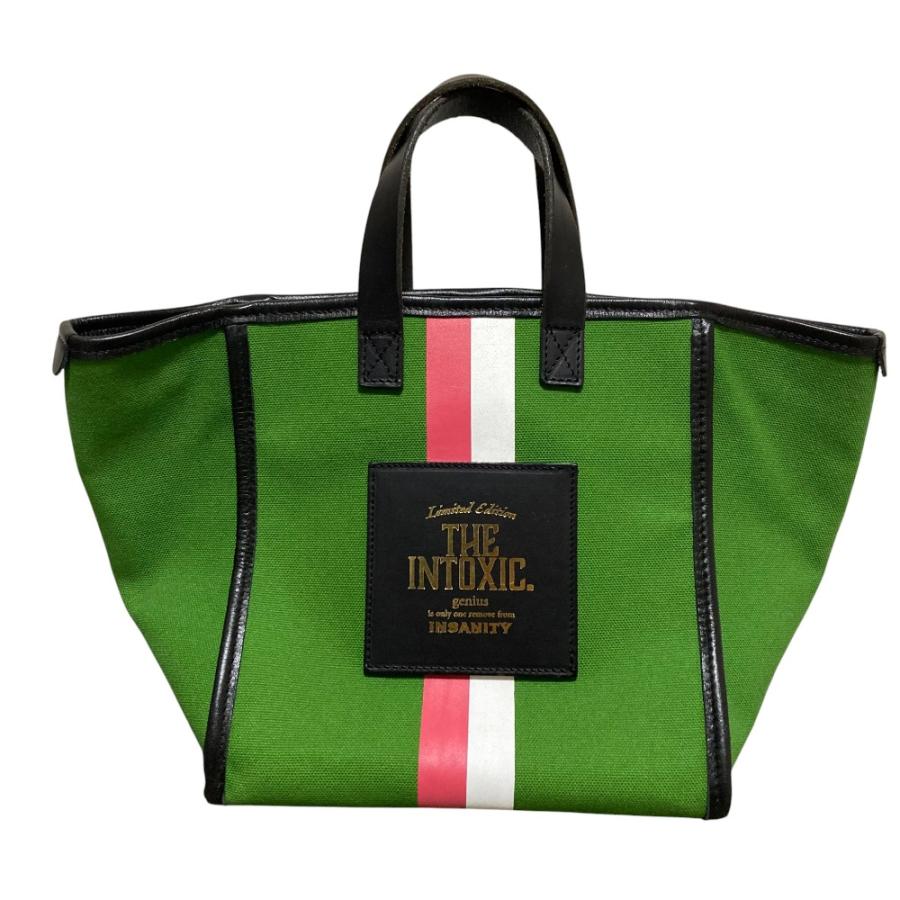 美品 intoxic. イントキシック MINI 2HANDLES トートバッグ グリーン 
