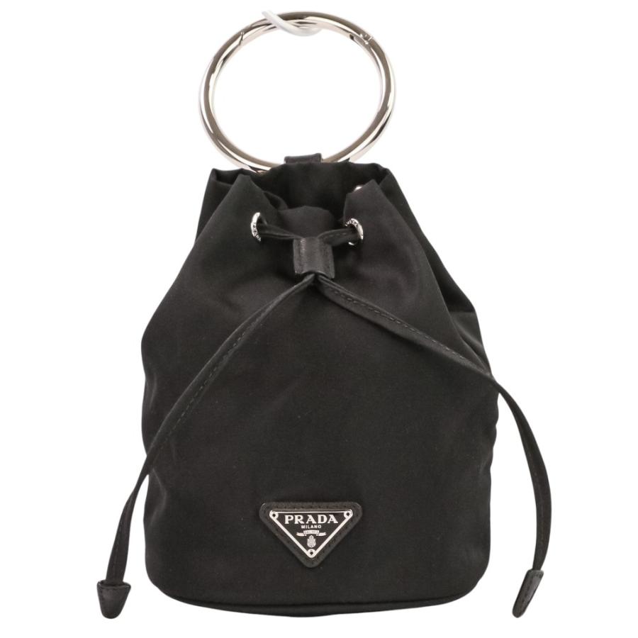 【正規】PRADA プラダ 巾着 アクセサリーポーチ ナイロン ブラック プラダ PRADA ポーチ ストラップ付き ナイロン 巾着ポーチ 小物入れ