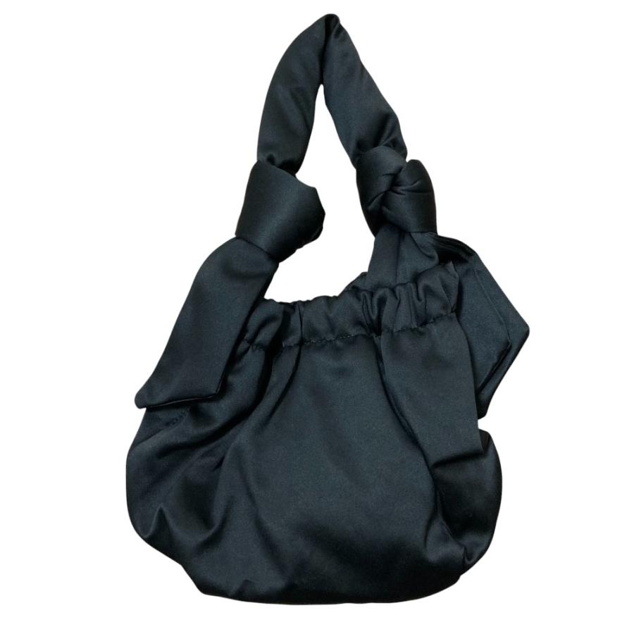 GANNI 黒リボンバック GANNI（ガニー） 美品 リボンハンドル ハンドバッグ ブラック