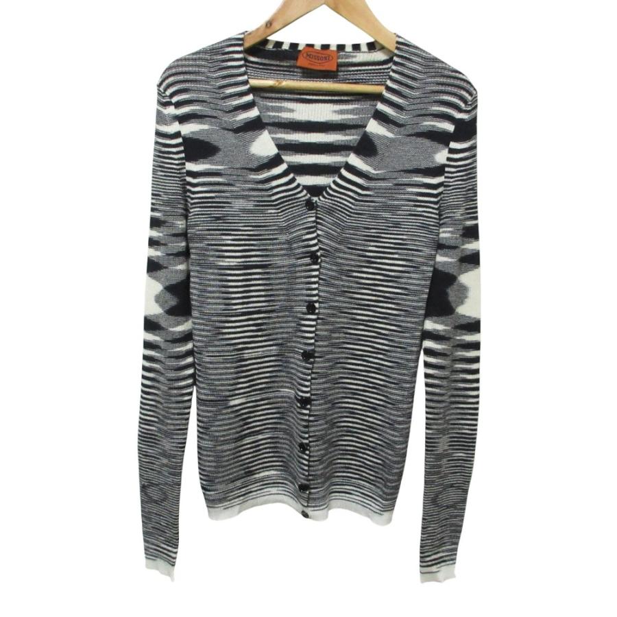MISSONI（ミッソーニ） 美品 カシミヤシルク ボーダー柄 Vネック