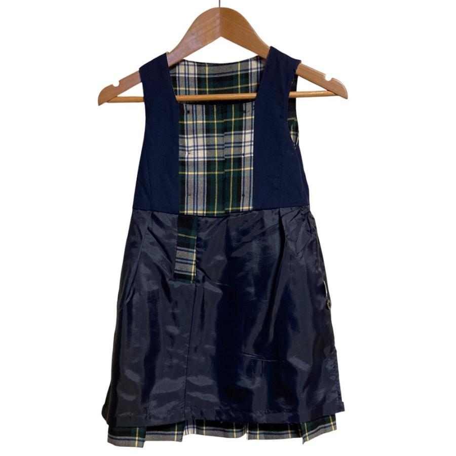 美品 familiar ファミリア チェック柄 ノースリーブワンピース 110