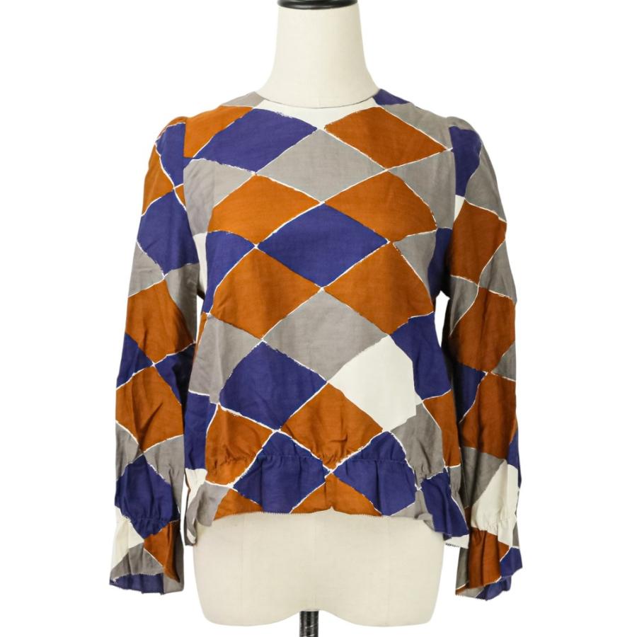 良品 mina perhonen ミナペルホネン wall コットン ロングスリーブブラウス sa1659 サイズ38 マルチカラー レディース 古着 中古 USED mina perhonen（ミナペルホネン） 良品 wall コットン ロングスリーブ