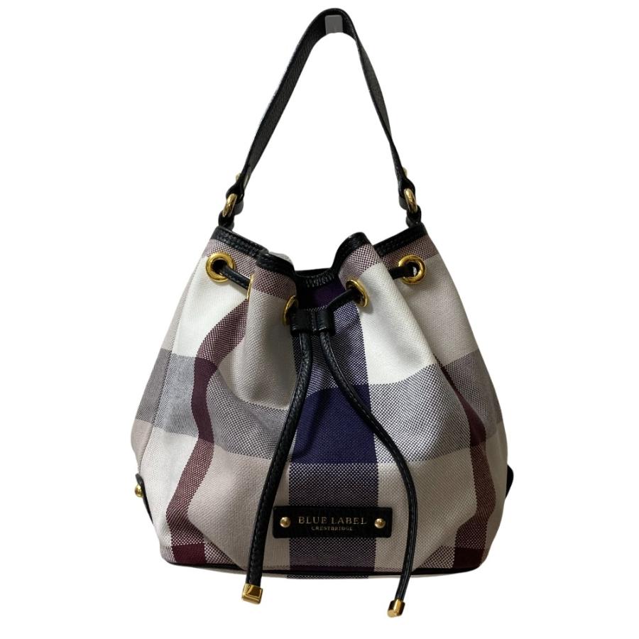 【極美品】ブルーレーベル クレストブリッジ 巾着 ショルダーバッグ BLUE LABEL CRESTBRIDGE（ブルーレーベルクレストブリッジ） 美品 巾着