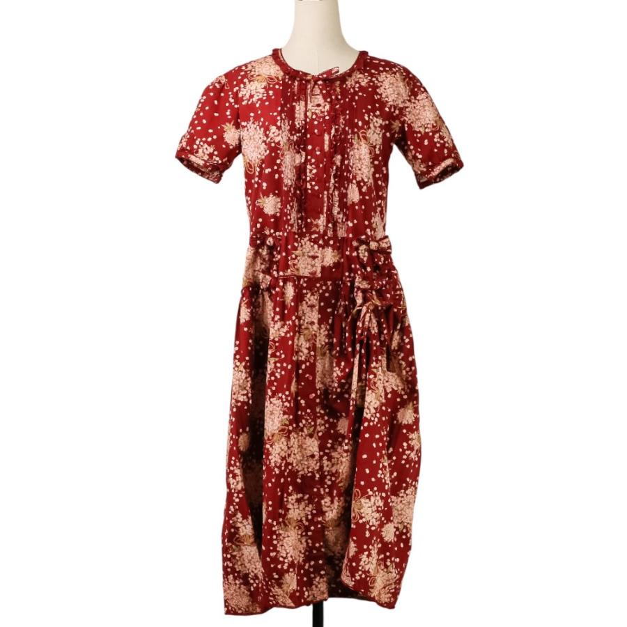 美品PINK HOUSE ピンクハウス レッド ドット柄ロングシャツワンピース