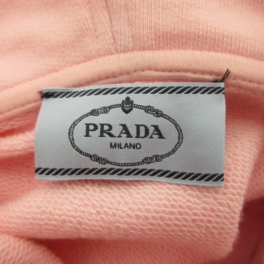 PRADA プラダ　三角ロゴ　スウェット　トレーナー　ピンク　レディース PRADA（プラダ） 良品 トライアングルロゴ クロップド フーディ プル