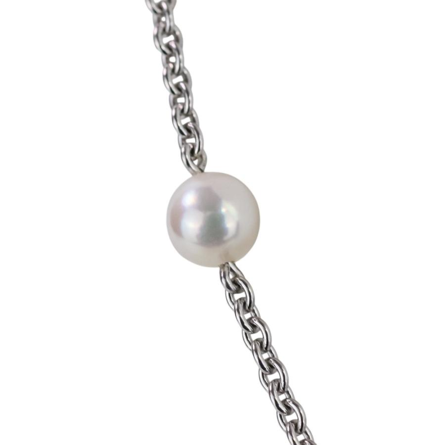 MIKIMOTO（ミキモト） 美品 K18WG パールチェーン サークルロゴ