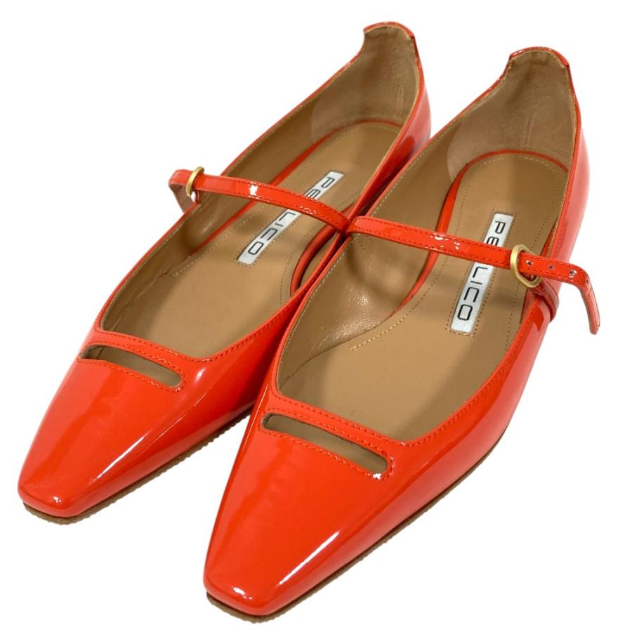 ペリーコ エナメルフラットシューズ オレンジ 24.5 美品 【公式通販】