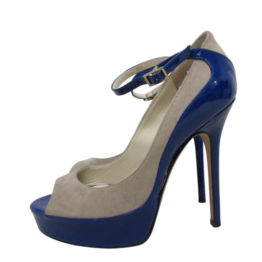 JIMMY CHOO（ジミーチュウ） 美品 スエード エナメル オープントゥ 