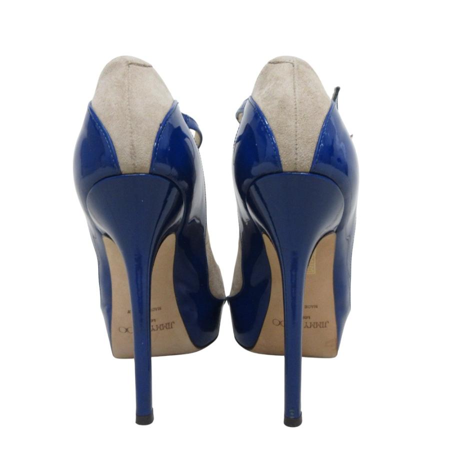 JIMMY CHOO（ジミーチュウ） 美品 スエード エナメル オープントゥ