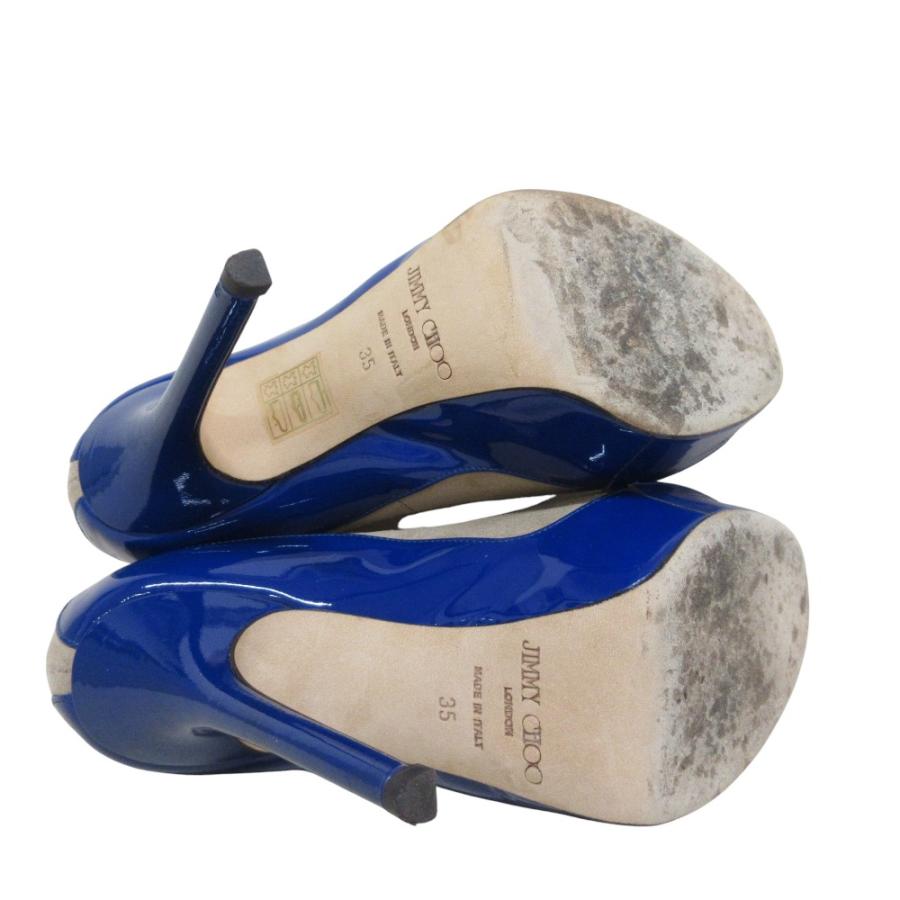 美品☆JIMMY CHOO ジミーチュウ☆オープントゥスエードパンプス 35 JIMMY CHOO（ジミーチュウ） 美品 スエード エナメル オープントゥ