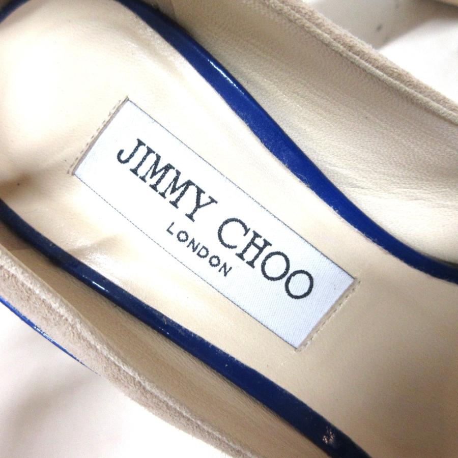 JIMMY CHOO（ジミーチュウ） 美品 スエード エナメル オープントゥ