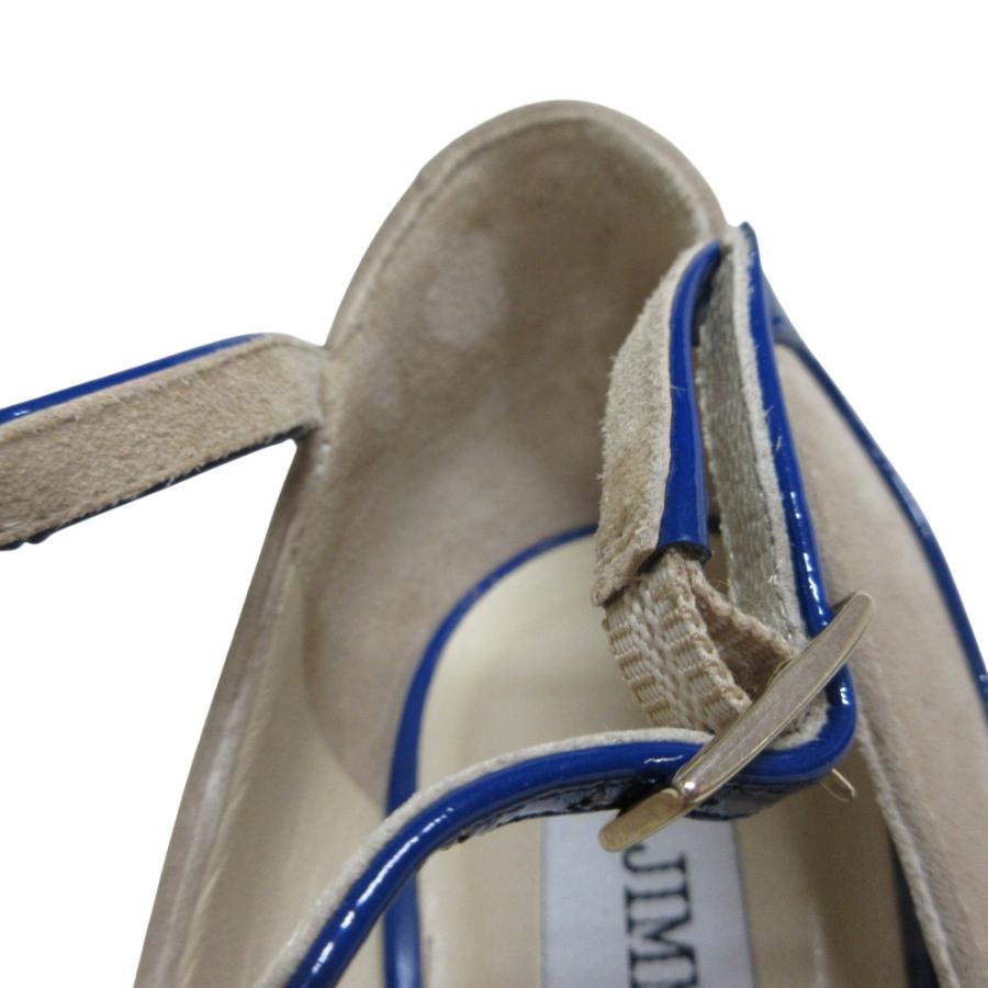 JIMMY CHOO（ジミーチュウ） 美品 スエード エナメル オープントゥ