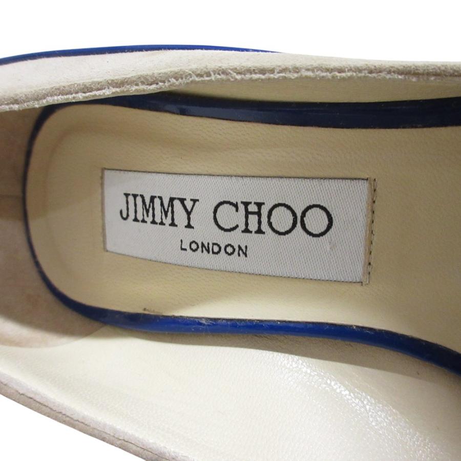 JIMMY CHOO（ジミーチュウ） 美品 スエード エナメル オープントゥ