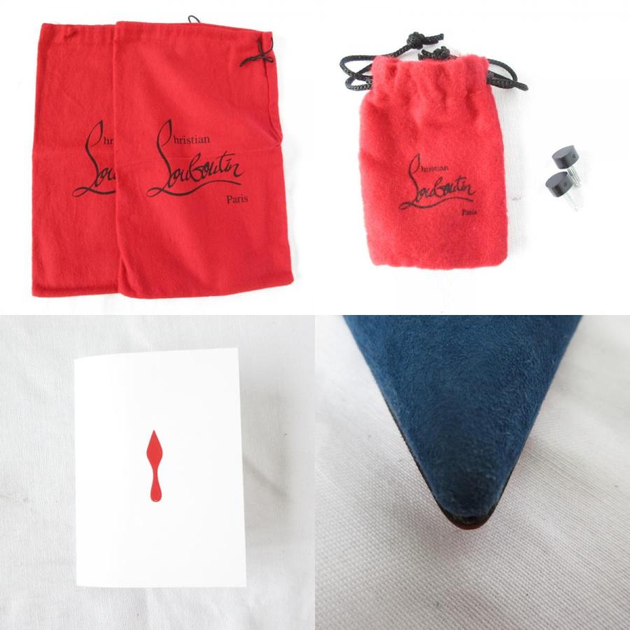 美品 CHRISTIAN LOUBOUTIN クリスチャンルブタン APOSTROPHY PUMP 85 スエード パンプス 36 1/2 23.5cm ブルー レディース 古着 中古_7