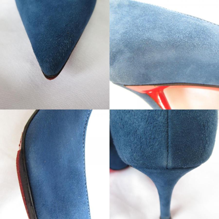 美品 CHRISTIAN LOUBOUTIN クリスチャンルブタン APOSTROPHY PUMP 85 スエード パンプス 36 1/2 23.5cm ブルー レディース 古着 中古_8