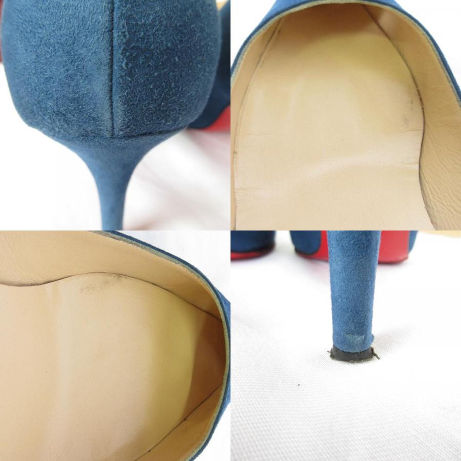 美品 CHRISTIAN LOUBOUTIN クリスチャンルブタン APOSTROPHY PUMP 85 スエード パンプス 36 1/2 23.5cm ブルー レディース 古着 中古_9
