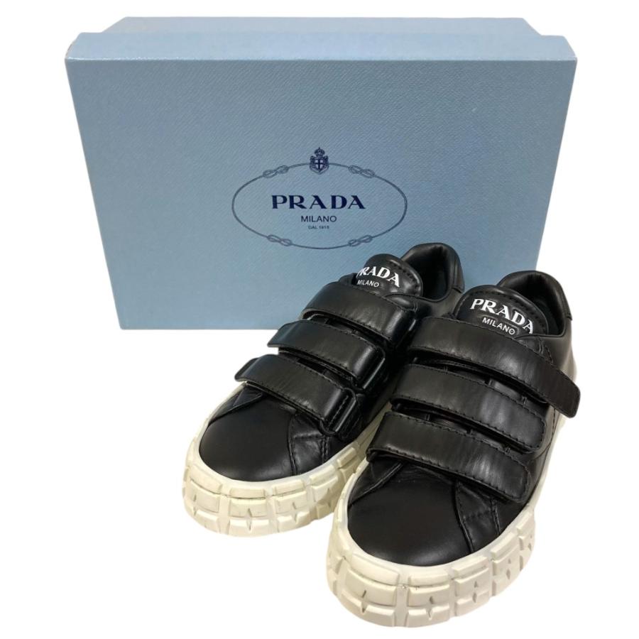 【99s archive 】PRADAベルクロスニーカー PRADA（プラダ） 良品 レザー ベルクロ スニーカー サイズ34.5 約21.5