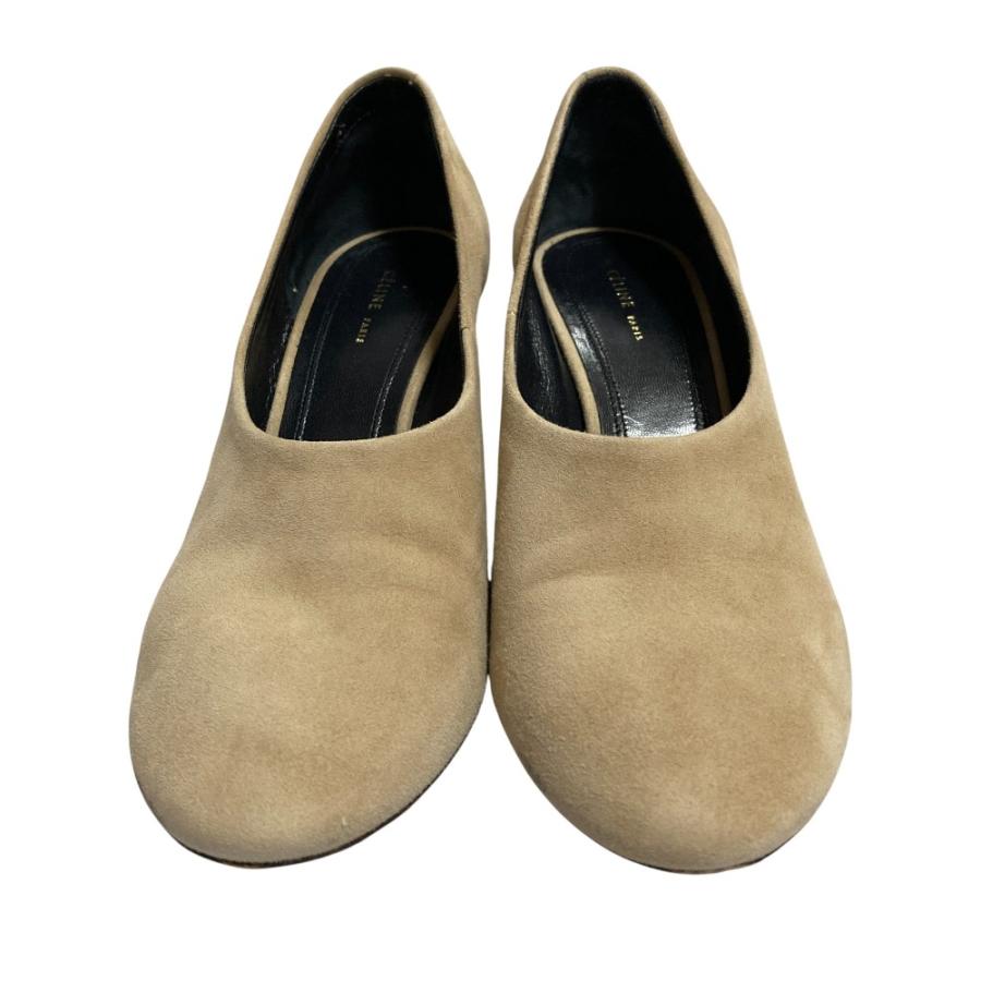 美品 CELINE セリーヌ フィービー期 ラウンドトゥ スウェード ヒール パンプス 35.5サイズ 22.5cm相当 ベージュ レディース 古着 中古_2